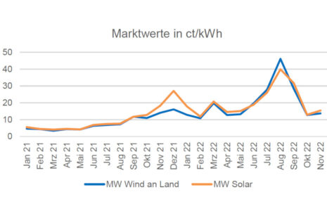 Marktwerte Solar und Wind - Direktvermarktung 2021/2022